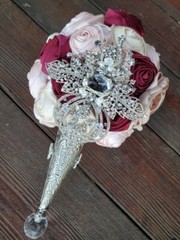 NEW! Vintage Look Bridal Bouquet Holder Tussy Mussy Posy BRUSHED PEWTER Look