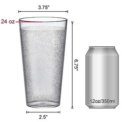– Cafely – 24-Ounce Plastic Tumblers (Set of 8), Plastic All-Clear, 24 oz