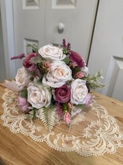 Ling’s Moment 7 Inch Dusty Rose Wedding Bouquets for Bride, Bridesmaid’s Bouquet