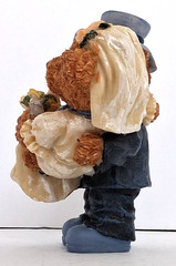 Teddy Bear Wedding Couple Figurine 4 in Tall Carrying Her Over the Threshold