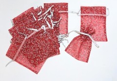 50pcs Red Heart Organza Gift Bags 5″x7″ Drawstring Pouches Jewelry Favor Wedding