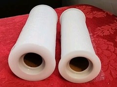 TULLE LOT of 2 Spools WHITE Used Partial 6″ wide Glitter Shiny/Reflective