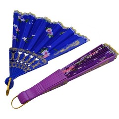 Miayon 10pcs Floral Folding Hand Fan Vintage Retro Silk Multicoloured