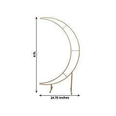 4 ft GOLD Metal Half Crescent Moon Wedding Arch Flower Stand Party Centerpieces