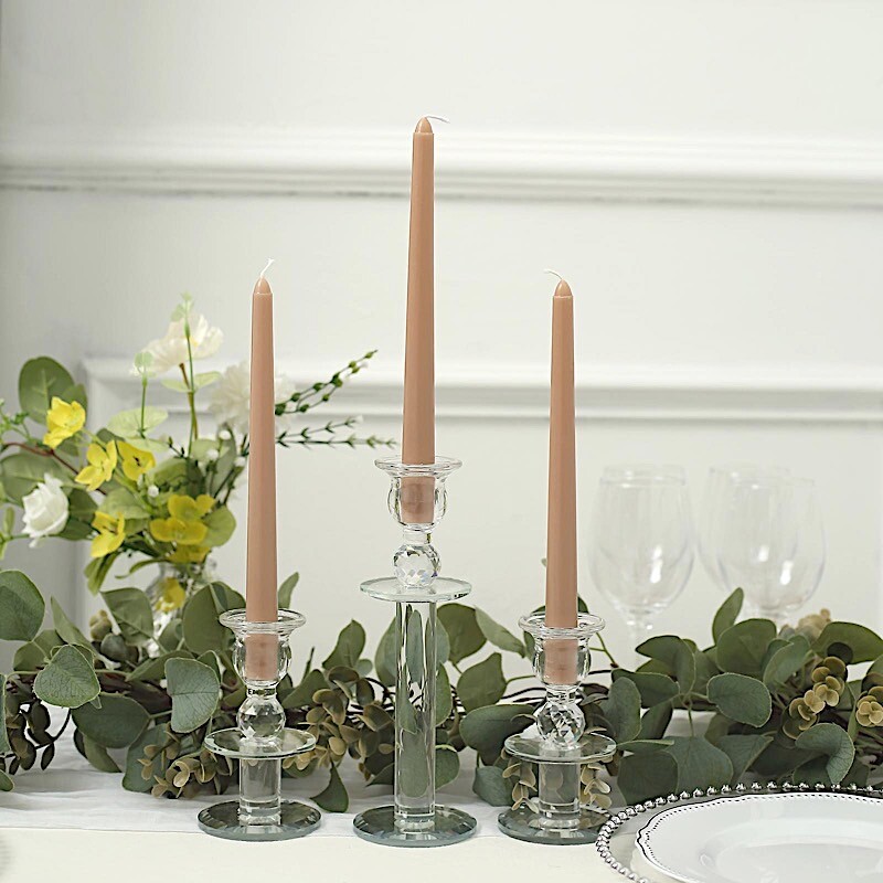 60 Beige Premium 10″ Taper Candles Unscented Dinner Party Wedding Decorations