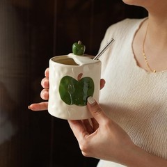 Coffee Mug Espresso Cup 10oz 3D Apple Ceramic Coffee Mugs Porcelain Coffee Cu…