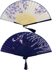 Bantoye 2 Pieces Handheld Fans, Silk Folding Fans with Bamboo Frames for…