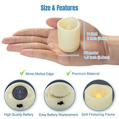 Flameless LED Votive Candles 24 Pack, 1.5″ x 2″, Battery Operated Flickering