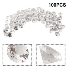 100Pcs 20MM Acrylic Diamond Gems Jewels Pirate Treasure Chest Hunt Party for