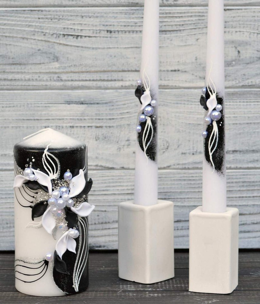 Unity Candle Set for Wedding Ceremony & Reception – 6” Pillar & Two