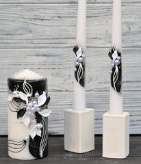 Unity Candle Set for Wedding Ceremony & Reception – 6” Pillar & Two