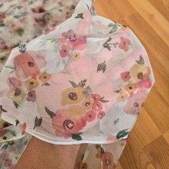 Floral Pastel Sheer Tulle Fabric Yardage 200 X 62 Romantic Cottage Sewing Craft
