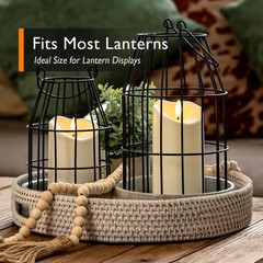 2PC Outdoor Waterproof LED Flameless Candles 6in Ivory White Remote Timer stable