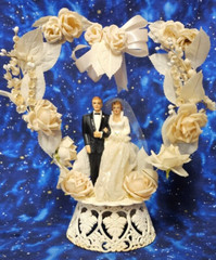 Vintage Mid Century 1950s Wedding Cake Topper Plastic 9.25″ Coast Novelty 1959