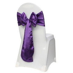 YCC Linens – Satin Chair Sashes Ribbon Bow Wedding Banquet Decor (Pack of 10)