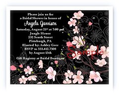20 Personalized Custom Cherry Blossom Bridal Shower Invitations Set Wedding