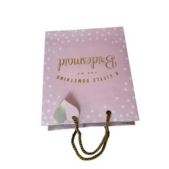 Bridesmaid Gift Bags Set of 6 Pink Polka Dot Bridal Shower Wedding Favor
