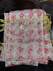 Gift Bags for Package Red Pink Heart Gift Pouch Candy Wedding Favor 5×7″ 50 pcs