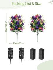 Memobloom Artificial Cemetery Flowers 24.8 inches x 9 inches, Purple & Pink