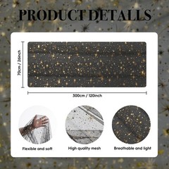 Artoid Mode Gold Stars Black Gauze Table Runner 120 Inch 10FT, Reversible Gli…