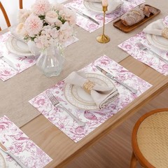 Pink Flower Bird Disposable Paper Placemats 11×17 inch, 50 PCS Flower Pink