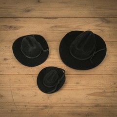 MINI BLACK Felt COWBOY HAT Western Wedding Party Favor Choose Size & Pack Amount