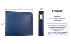12×12 P Album 3 Ring Binder, Leather Cover Scrapbook Album 12×12