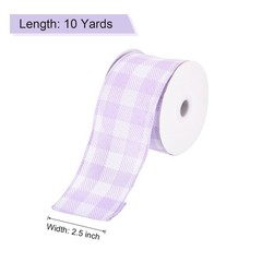 Plaid Check Ribbon, 2.5 Inch x 10 Yards Gingham Ribbon, Lavender Purple