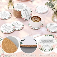 200 Pcs Wedding Favors for Guests Floral Cork Coasters Bulk Bridal Shower Tha…