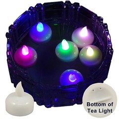6 Multi-color Led Floating Floral Tea Light Candle for Wedding Centerpiece Decor