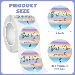 500PCS Thank You Stickers, 1.5″ Thank You for Supporting My Small Business St…