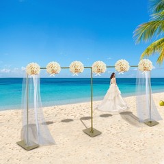 Rectangular Golden Backdrop Stand Wedding Birthday Party Metal Frame Decoration