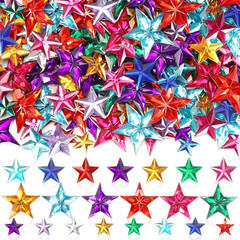 300Pcs Star Rhinestones, Colorful Acrylic Flat Back Crystals Table Scatter for H