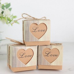 25 NATURAL FAVOR BOXES Rustic Wooden Design Party Gift Holders Wedding Supplies