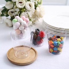 24 Clear 4 oz Mini Wavy Rim Plastic Dessert Cups Party Events Tableware Supplies