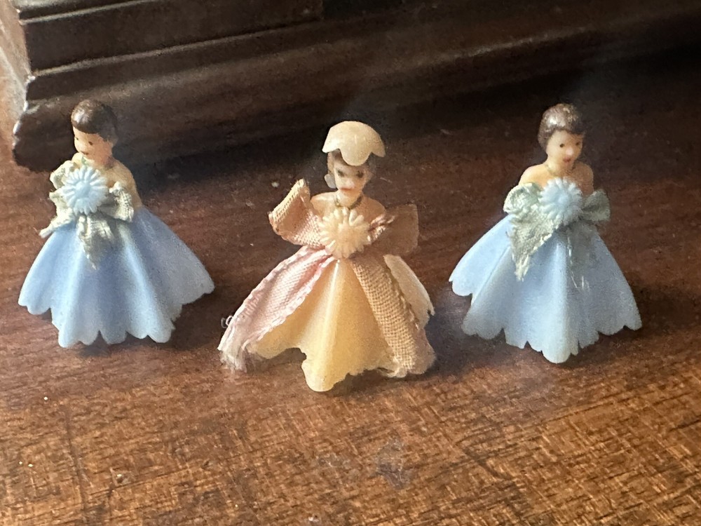 Vintage MCM 1950’s Wedding Cake Toppers Bridesmaids