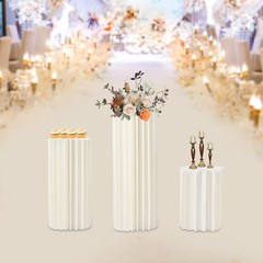 Set of 3 Elegant Bulk Weddings Decoration Table Cylinder Centerpiece Cake Stand