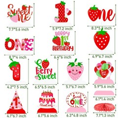 Berry Sweet One Honeycomb Centerpieces First Birthday Table Multicolor