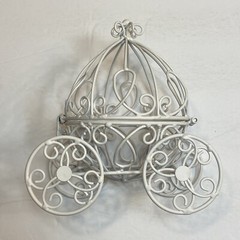 Cinderella Style Carriage White Plastic Table Decoration Wedding Shower Display