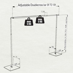 ADJUSTABLE QUICK BACKDROP KIT DOUBLE CROSSBAR 10FT x 10FT PIPE WITHOUT DRAPE