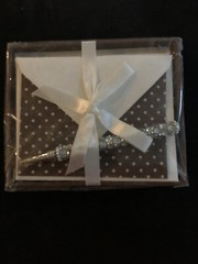 World Paper six paper tree free notes crystal pen Brown White Polka Dots Cotton