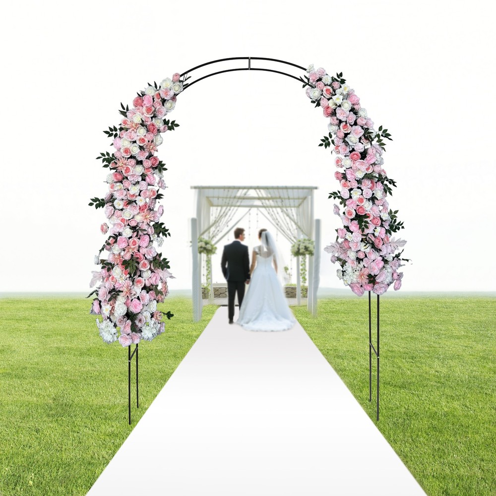 Black Iron Wedding Garden Arch Floor Mount 4-Piece 140 × 38 × 240cm