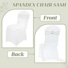 Mds Pack Of 100 Spandex Chair Sashes Bow Premium Stretch Chair Cover Band