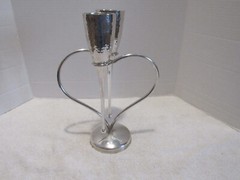 Culinary Concepts Silver Plated Heart Shape Champagne Stand With 2 Goblets