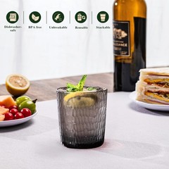 15oz and 22oz Grey Acrylic Glasses Drinkware (Set of 8), Honeycomb Stackable …