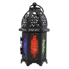 6.7» Moroccan Lanterns Decorative Indoor & Outdoor Vintage Candle Black