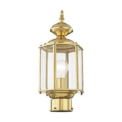 Lighting 2117-02 Post Light Fixture, Polished Brass | Clear Beveled Glass