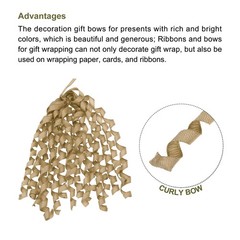 6 Count 6″ Large Curly Bows for Gift Wrapping Curling Ribbon Champagne Gold