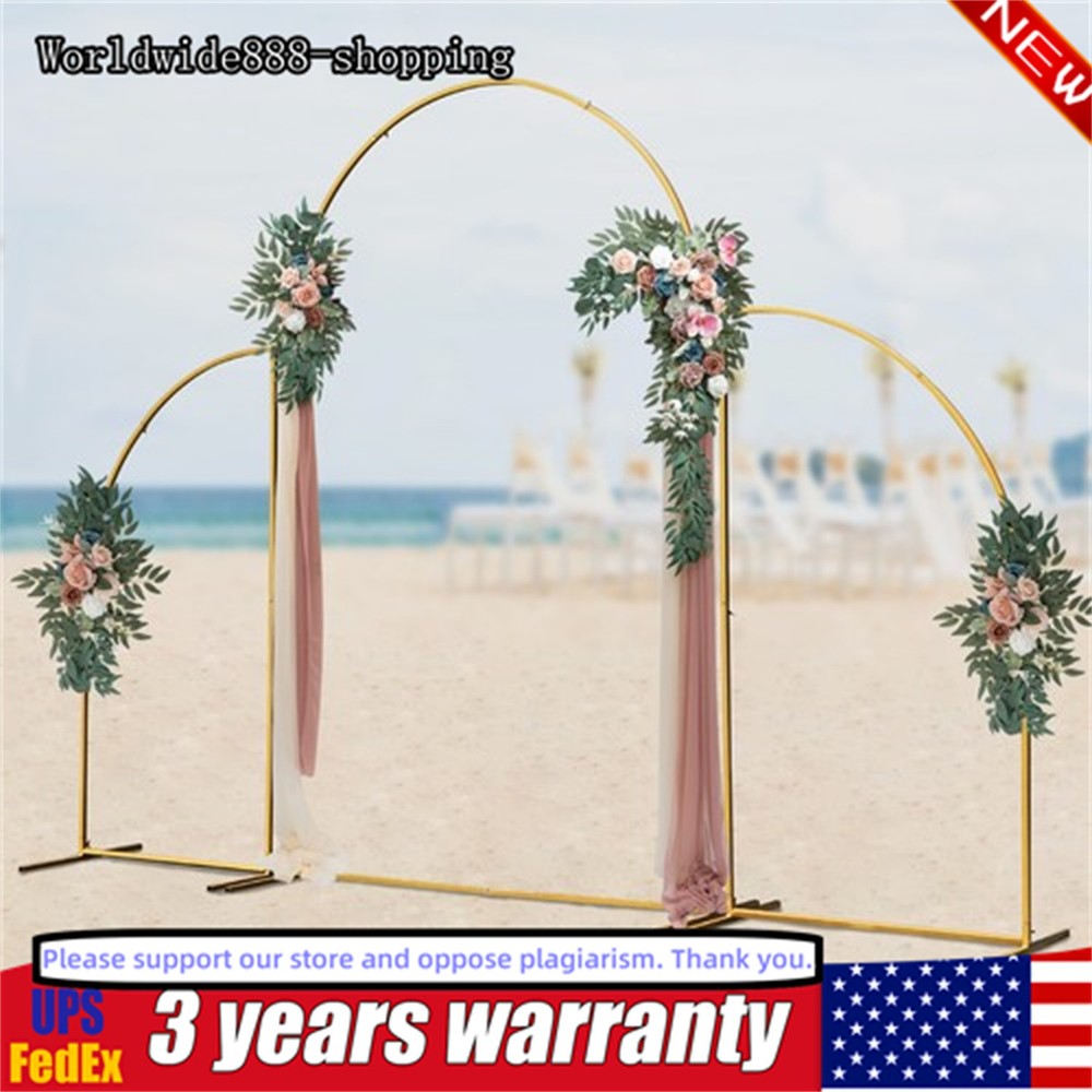 Metal Arch Backdrop Stand Gold Wedding Arch Stand Set of 3 for Party Decor