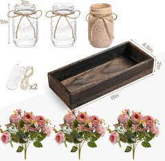 3 Pcs Mason Jar Centerpiece Table Decorations for Dining Table Decor Farmhouse C